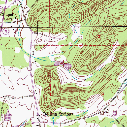 Topographic Map of McGouirk Lake, AL