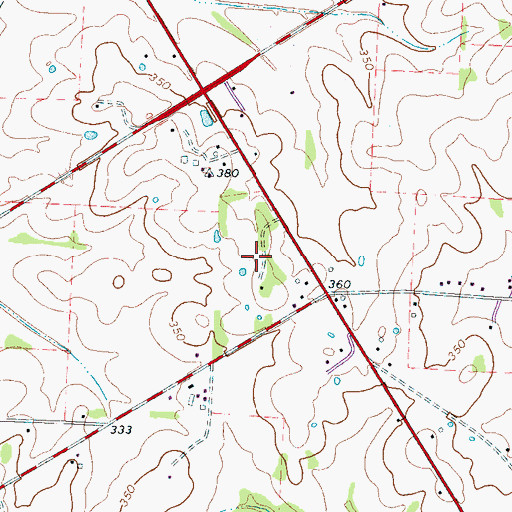 Topographic Map of Pleasant Grove Church (historical), TN