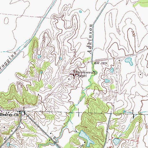 Topographic Map of Ravenscroft Chapel, TN