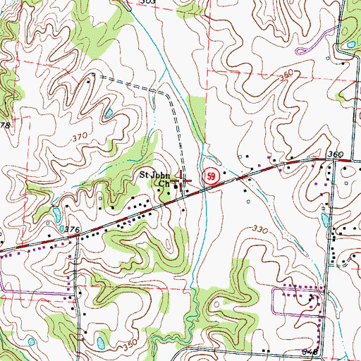 Topographic Map of Saint John School (historical), TN