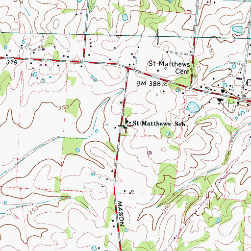 Topographic Map of Saint Matthews Church, TN