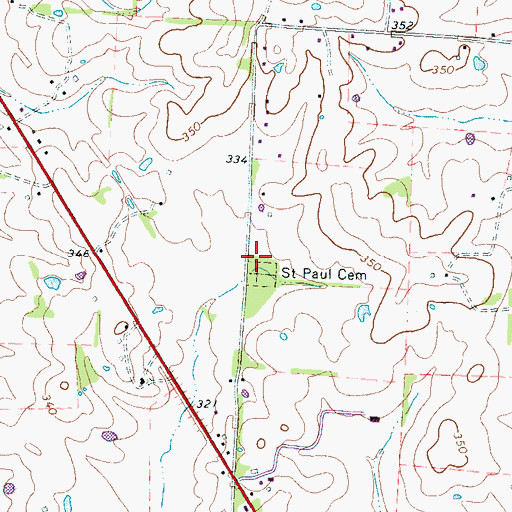 Topographic Map of Saint Paul Church (historical), TN