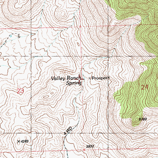 Topographic Map of Valley Ranch Spring, AZ