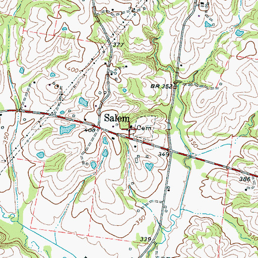 Topographic Map of Salem Associated Reformed Presbyterian Church, TN