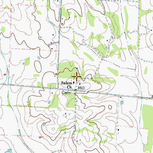 Topographic Map of Salem Cemetery, TN