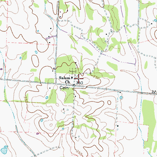 Topographic Map of Salem School (historical), TN