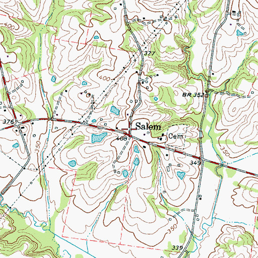 Topographic Map of Salem School (historical), TN