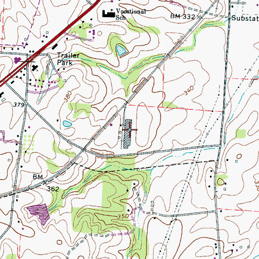 Topographic Map of South Industrial Park, TN
