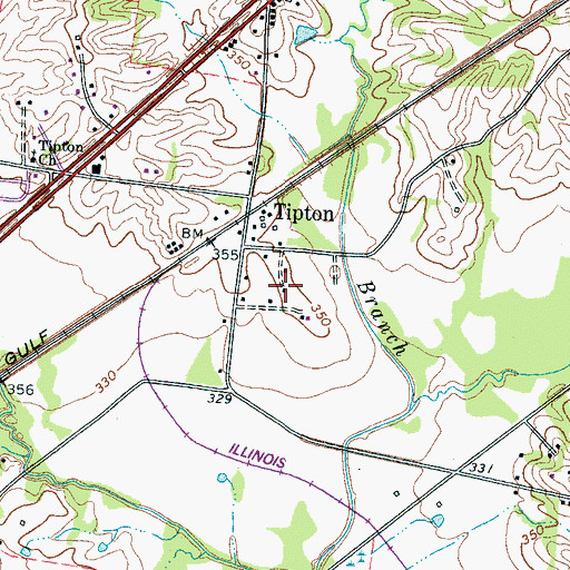 Topographic Map of Tipton School (historical), TN