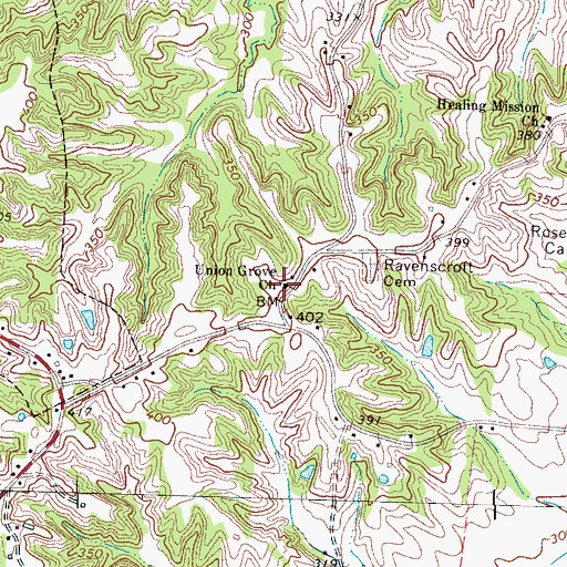 Topographic Map of Union Grove Church, TN