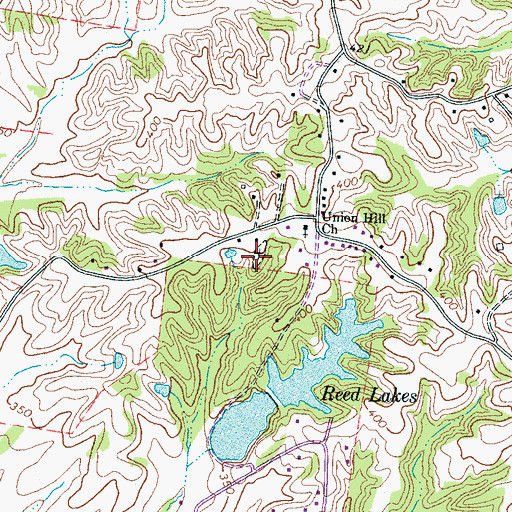 Topographic Map of Union Hill Cemetery, TN