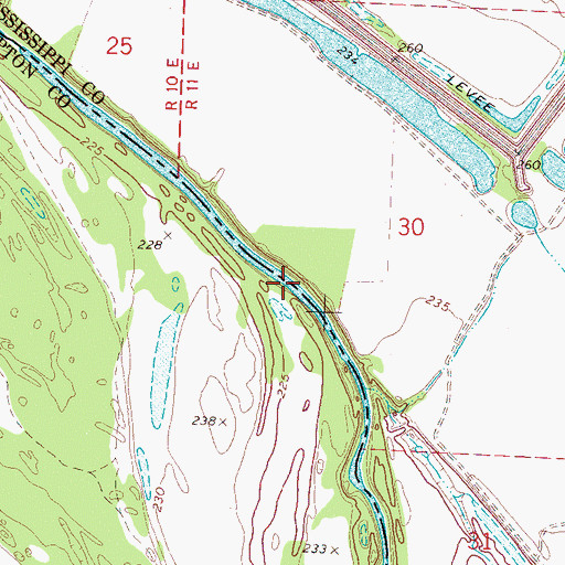 Topographic Map of Upper Turnage Landing, TN