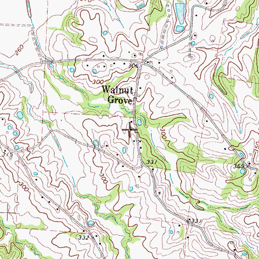 Topographic Map of Walnut Grove Cumberland Presbyterian Church, TN