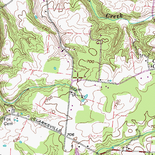 Topographic Map of Woodlawn School (historical), TN