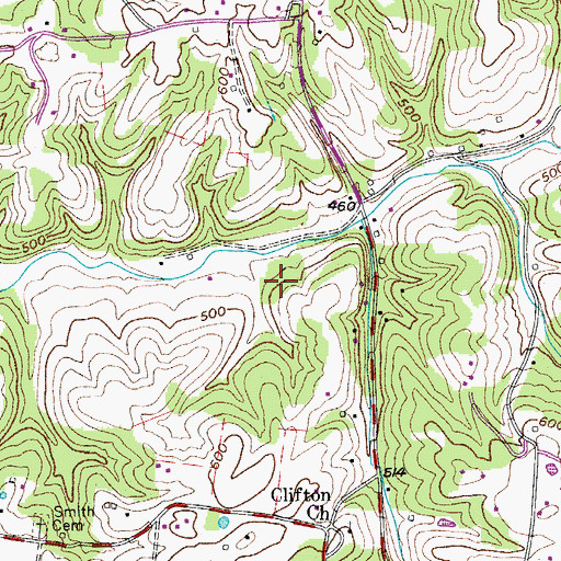 Topographic Map of Bethel School (historical), TN