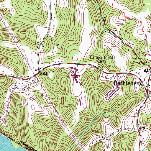 Topographic Map of West Cheatham Elementary School, TN