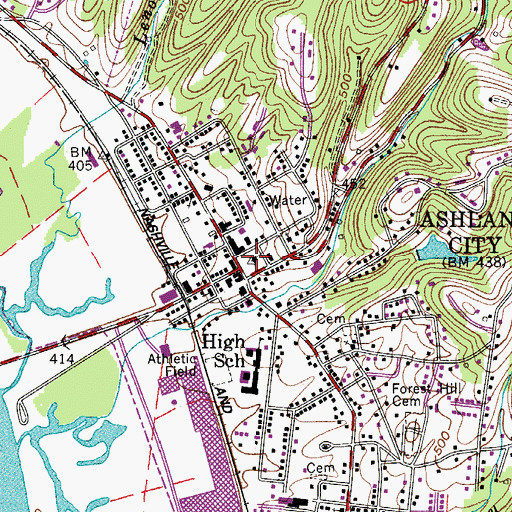 Topographic Map of Cheatham County Courthouse, TN