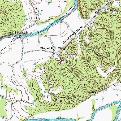Topographic Map of Stringfellow School (historical), TN
