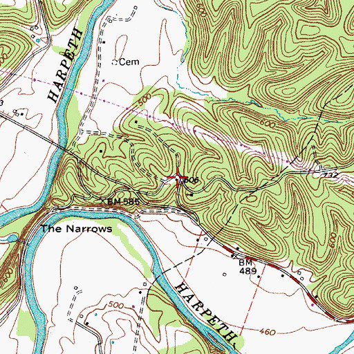 Topographic Map of Cedar Hill School (historical), TN