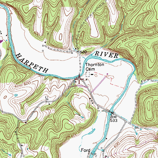 Topographic Map of South Harpeth School (historical), TN