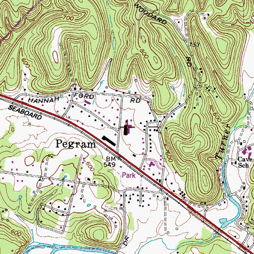 Topographic Map of Pegram Elementary School, TN