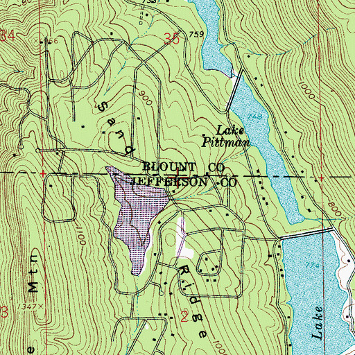 Topographic Map of Woodhaven Lake Dam, AL