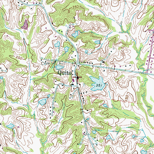 Topographic Map of Quito Methodist Church, TN