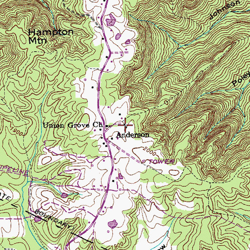 Topographic Map of Anderson School (historical), TN