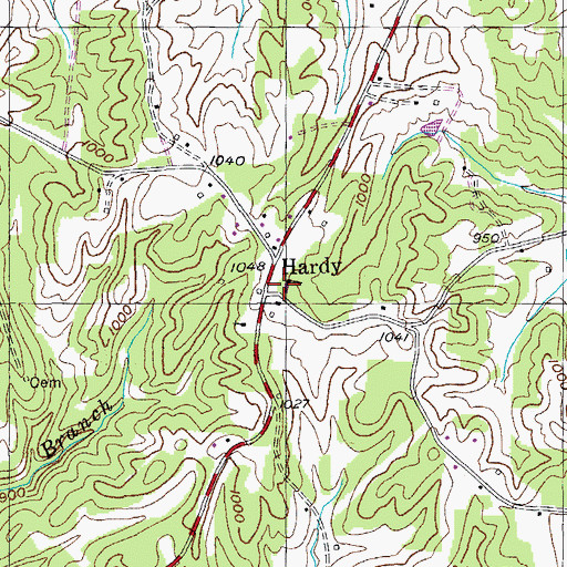 Topographic Map of Hardys Chapel School (historical), TN