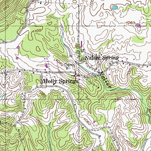 Topographic Map of Holly Springs School (historical), TN
