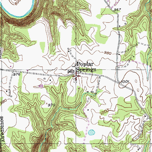 Topographic Map of Poplar Springs School (historical), TN