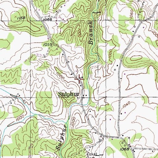 Topographic Map of Sulphur School (historical), TN