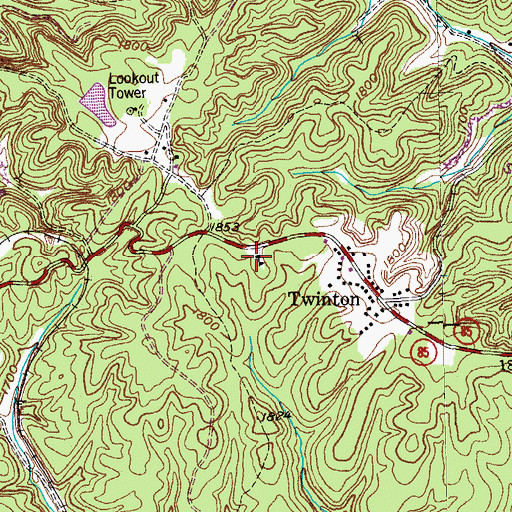 Topographic Map of Twinton School (historical), TN