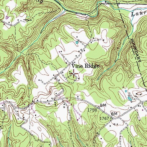 Topographic Map of Vine Ridge School (historical), TN