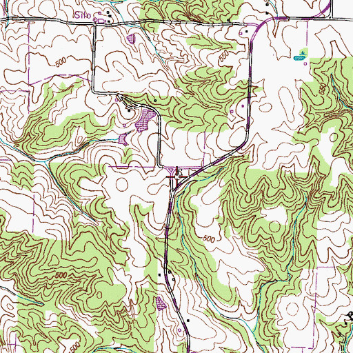 Topographic Map of Beaverdam Church (historical), TN