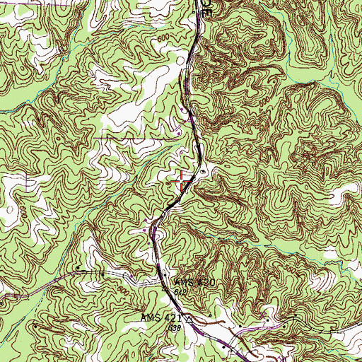 Topographic Map of Berea Church (historical), TN