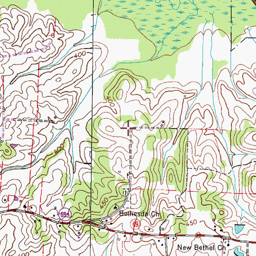 Topographic Map of Booth School (historical), TN