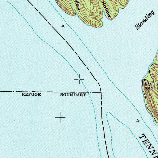 Topographic Map of Bradford Landing (historical), TN