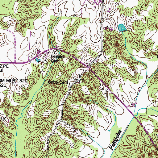 Topographic Map of Bunn School (historical), TN