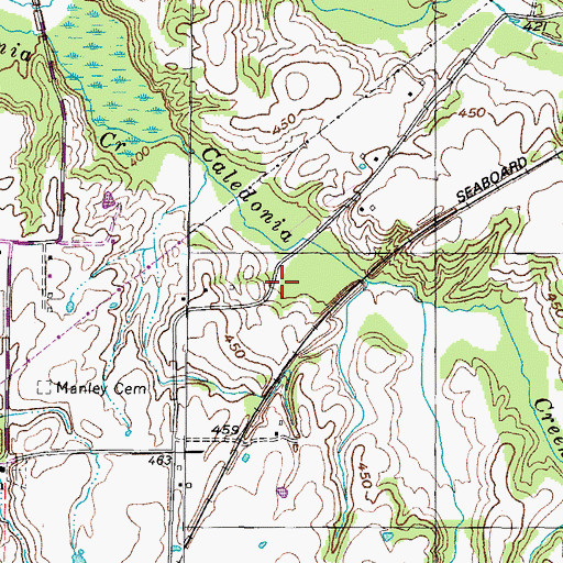 Topographic Map of Caledonia School (historical), TN