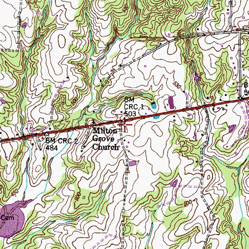 Topographic Map of Central Point School (historical), TN