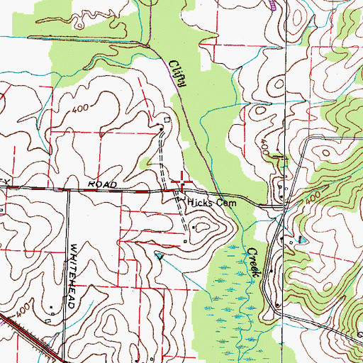 Topographic Map of Clifty School (historical), TN