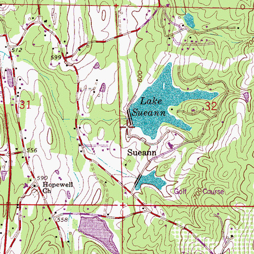 Topographic Map of Cumberland Dam, AL