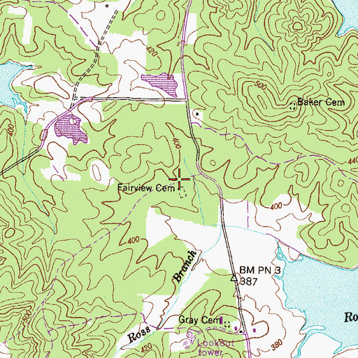 Topographic Map of Fairview Church (historical), TN