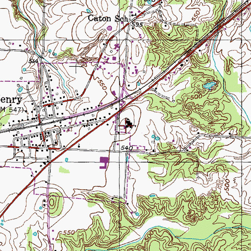 Topographic Map of Henry Elementary School, TN