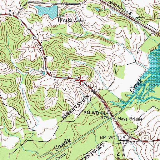 Topographic Map of Mays Hill Church (historical), TN