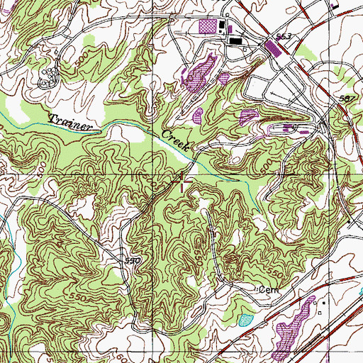 Topographic Map of Mount Zion Church (historical), TN