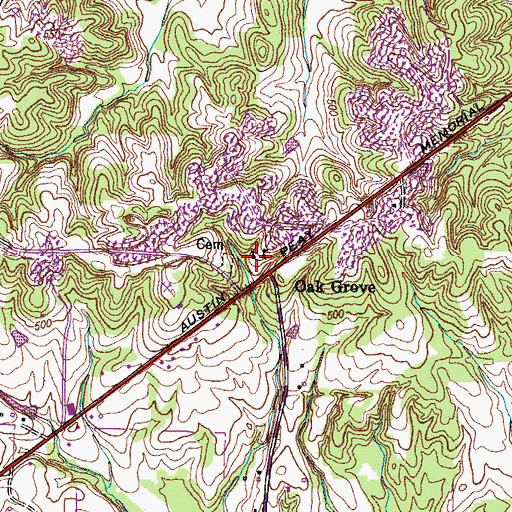 Topographic Map of Oak Grove School (historical), TN