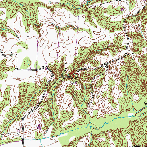 Topographic Map of Oak Hill School (historical), TN