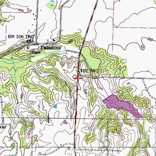 Topographic Map of Oak Hall School (historical), TN